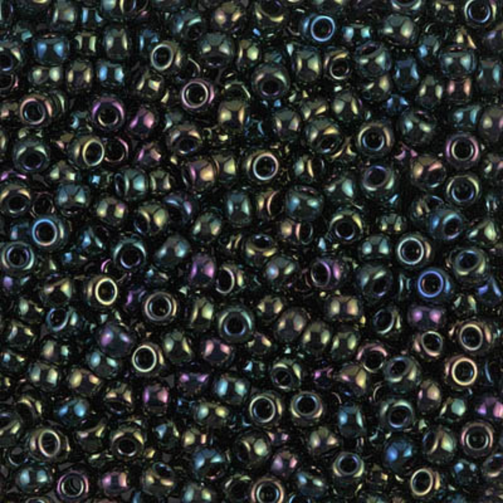 Miyuki 8/0 Seed Beads, 8-453, Metallic Forest Green Iris, 10g