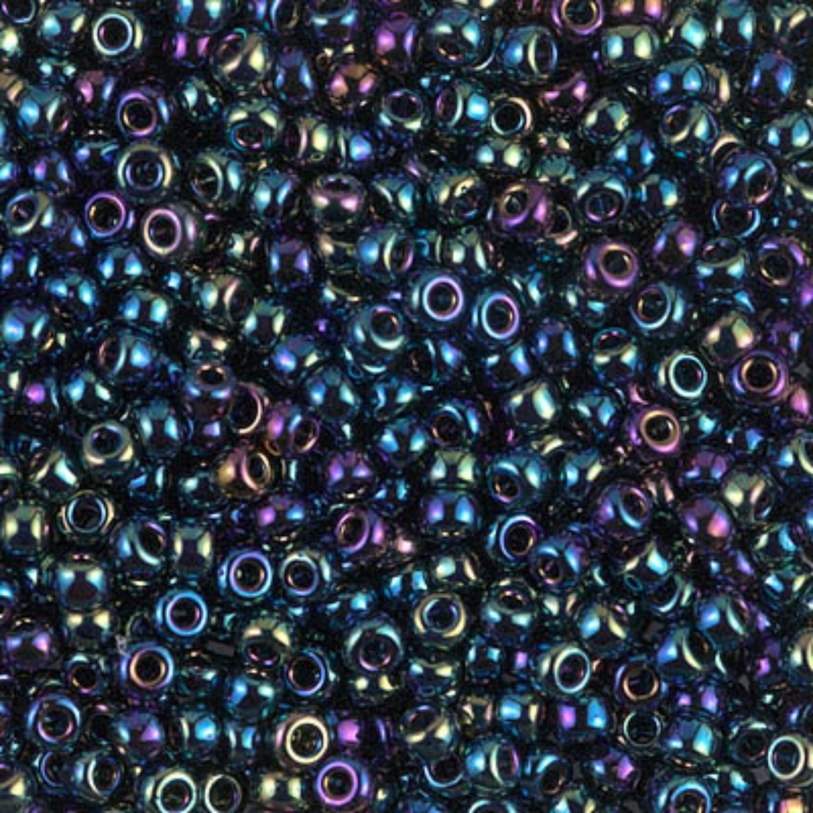 Miyuki 8/0 Seed Beads, 8-455, Metallic Blue Variegated Iris, 10g