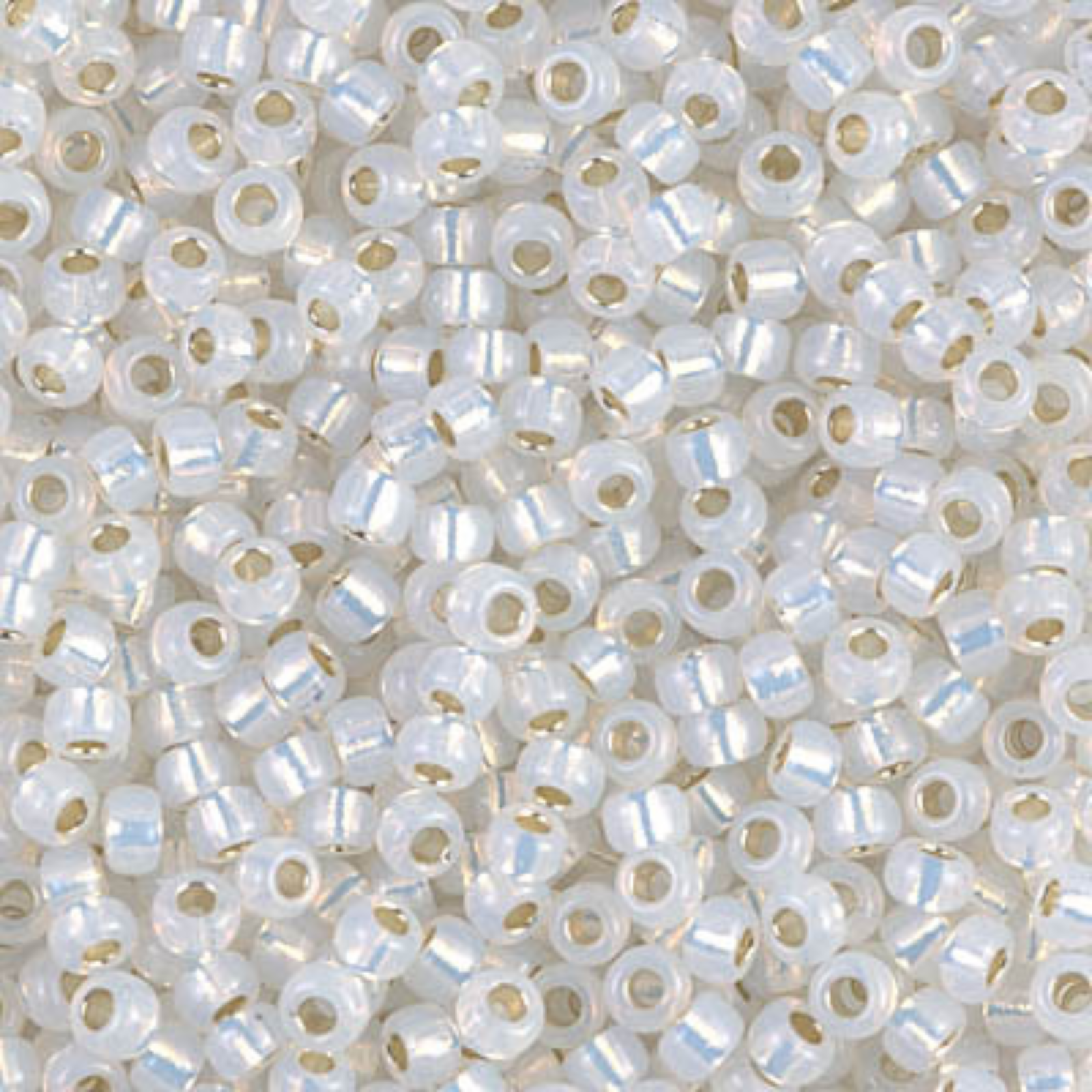 Miyuki 8/0 Seed Beads, 8-551, Gilt-lined White Opal, 10g