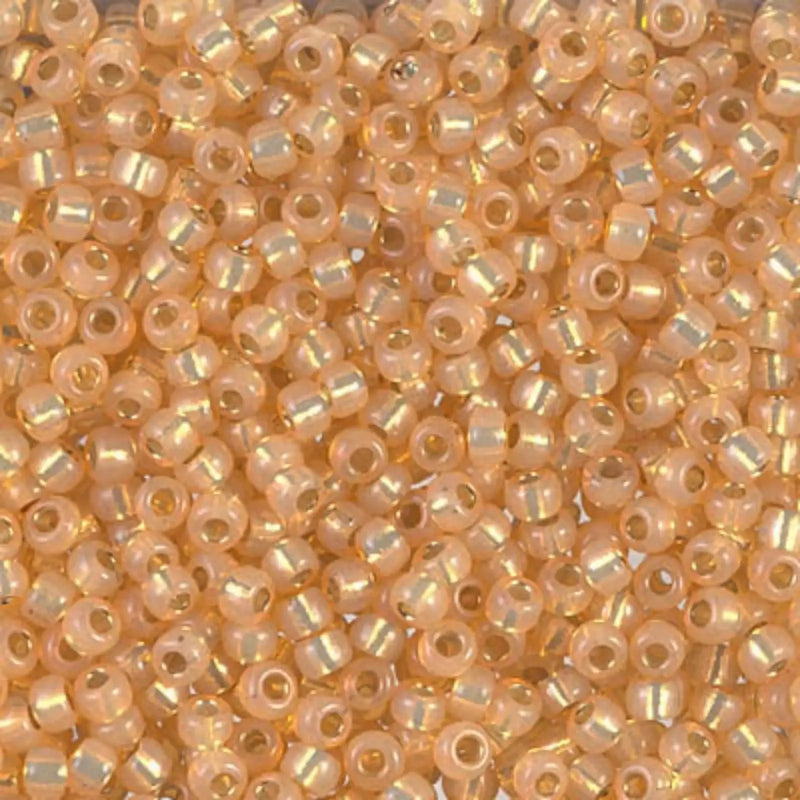Miyuki 8/0 Seed Beads, 8-0552, Light Yellow Silver Lined Alabaster, 10g - The Argus Collection