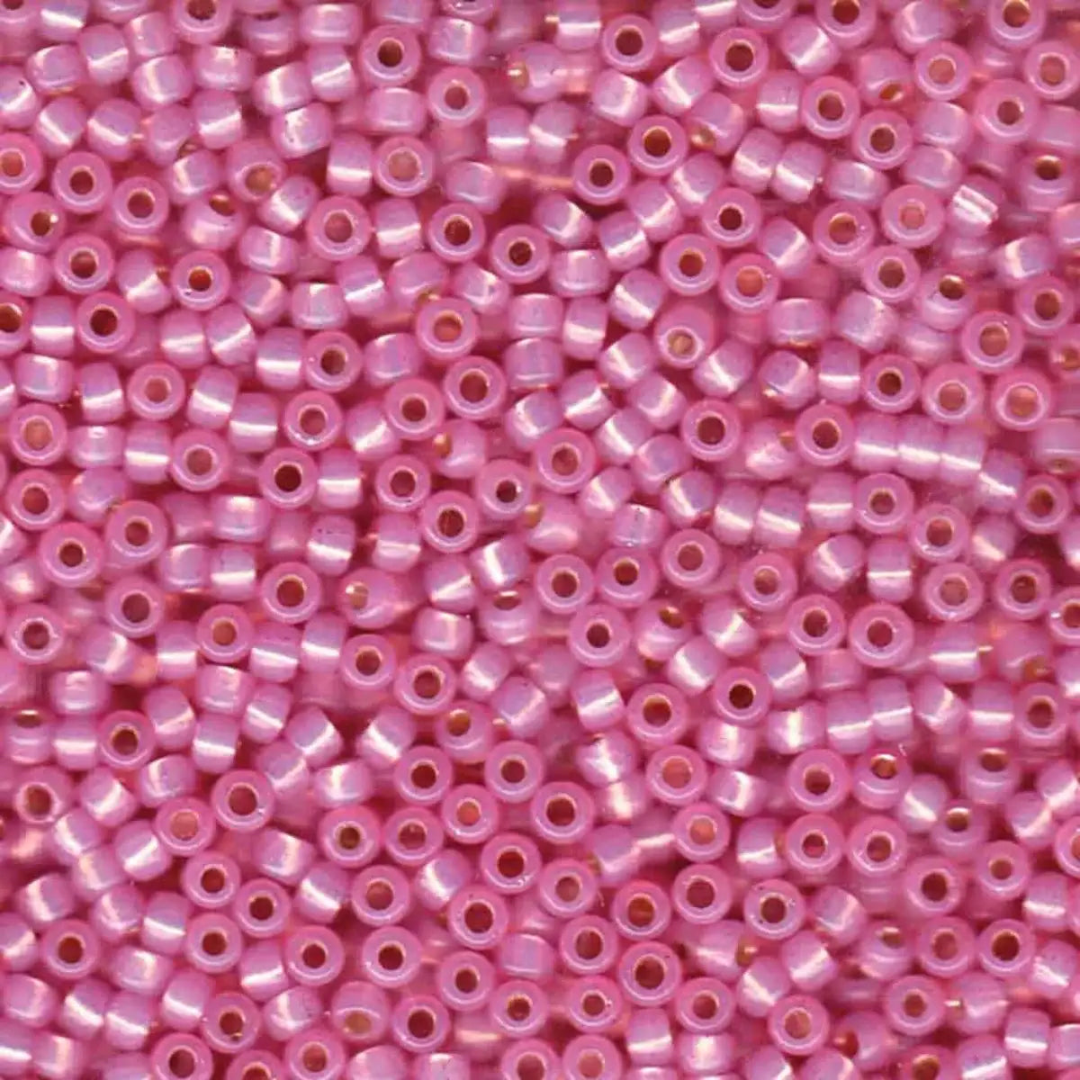 Miyuki 8/0 Seed Beads, 8-0555, Pale Pink Silver Lined Alabaster, 10g - The Argus Collection