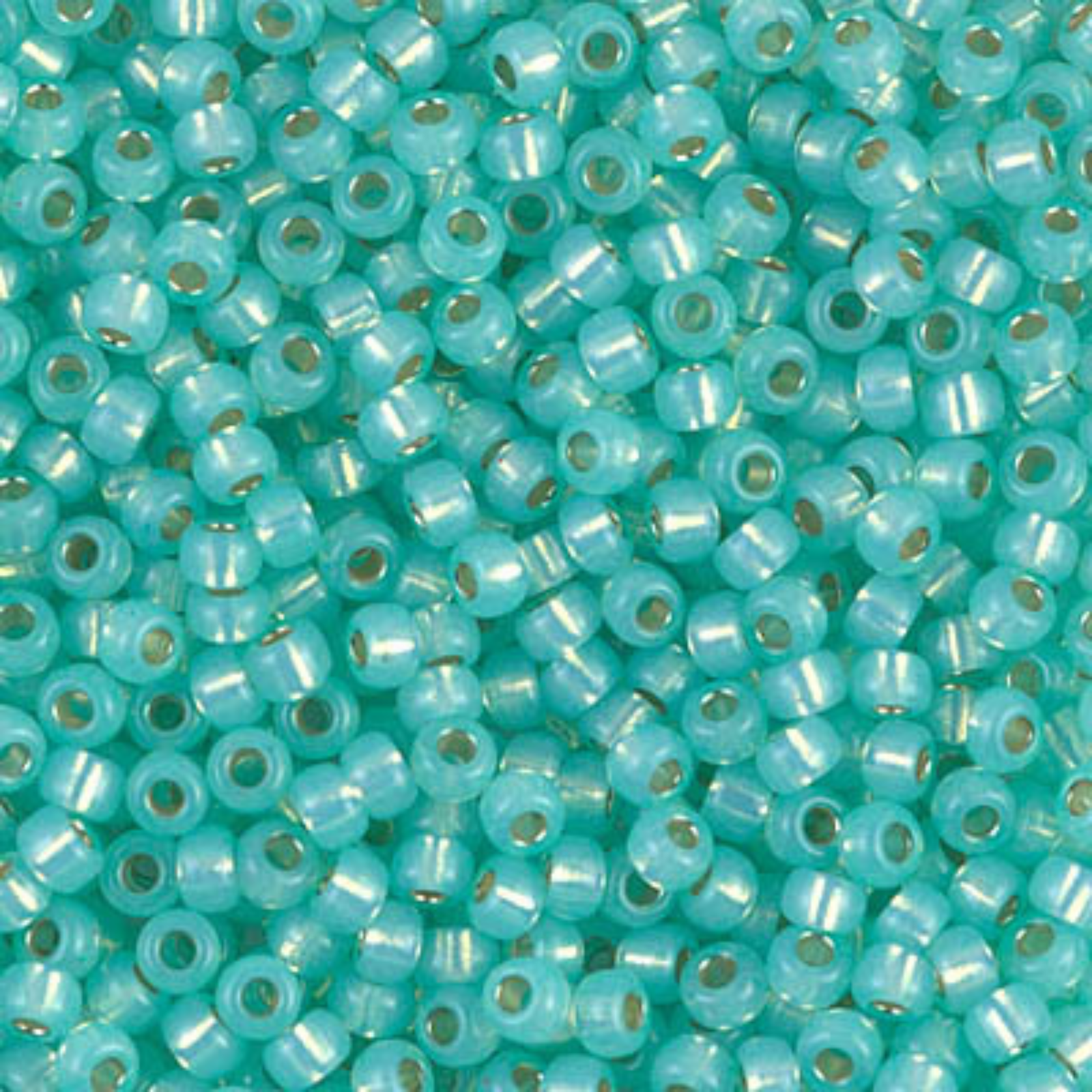 Miyuki 8/0 Seed Beads, 8-571, Mint Green Silver Lined Alabaster, 10g