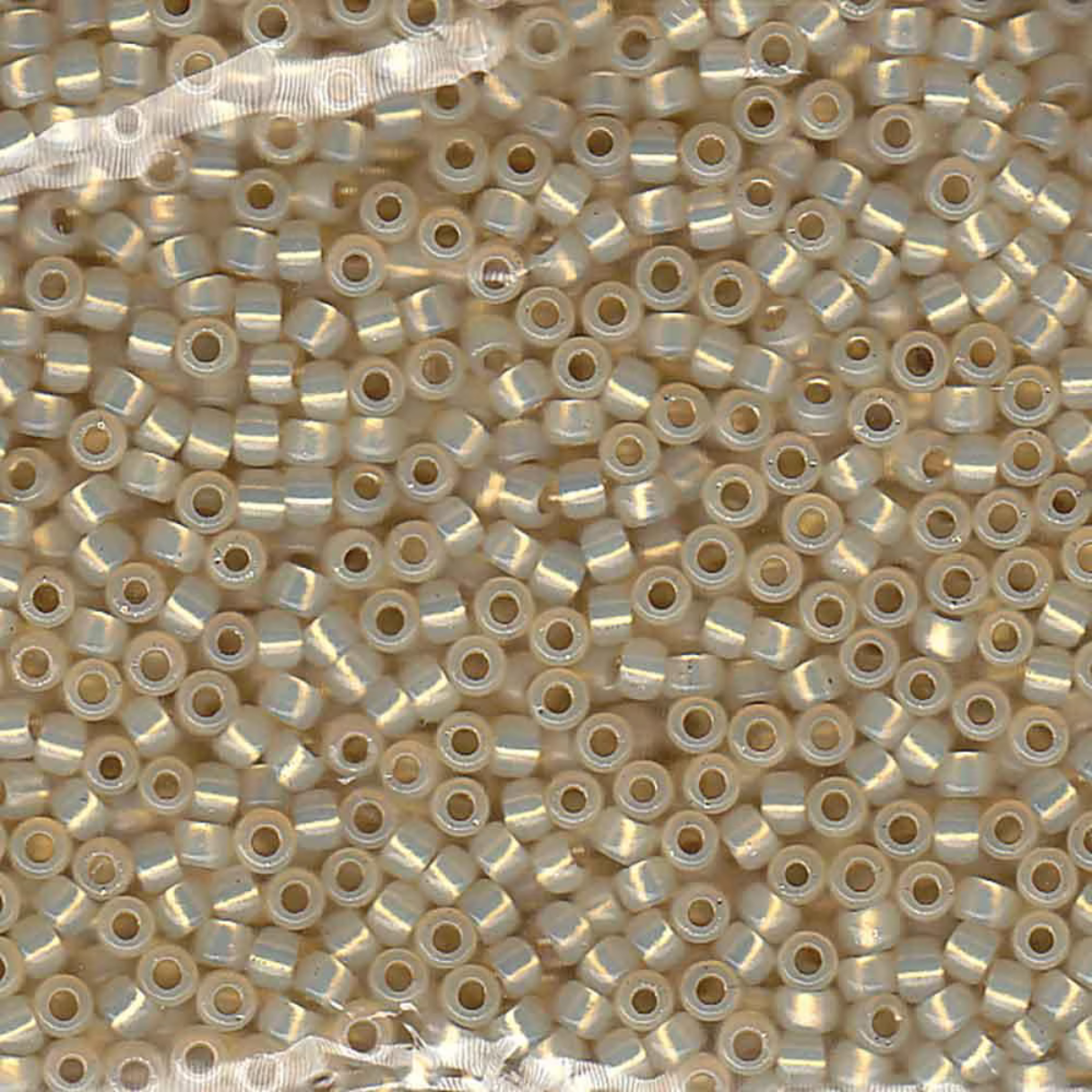 Miyuki 8/0 Seed Beads, 8-0577, Cream Silver Lined Alabaster, 10g - The Argus Collection