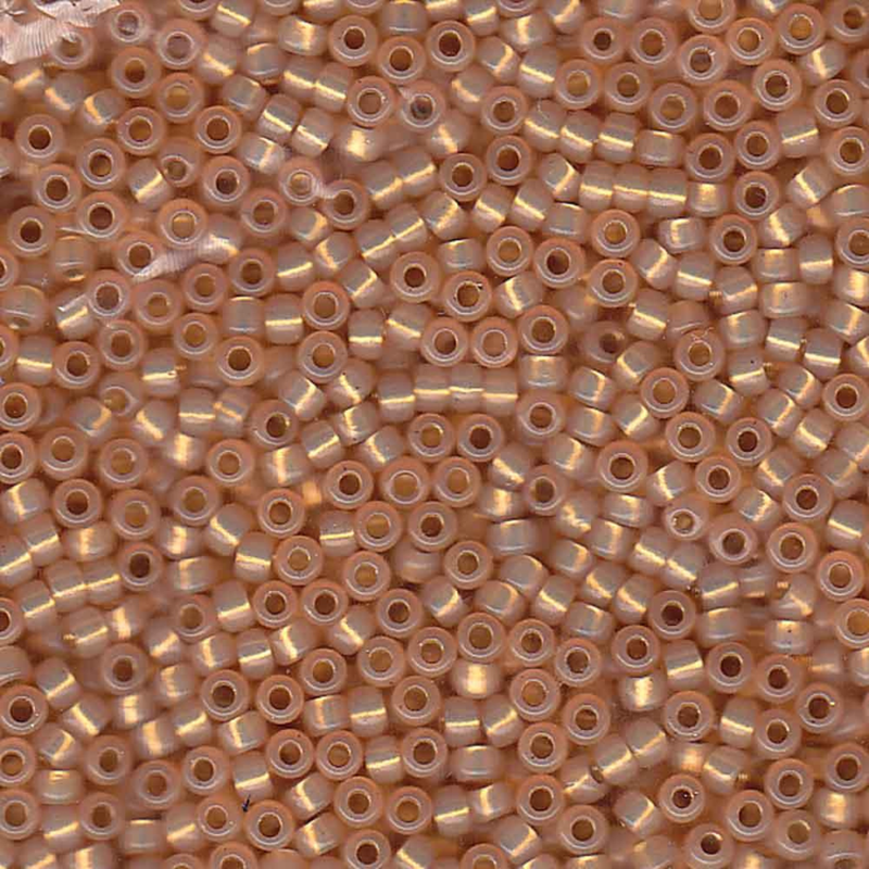 Miyuki 8/0 Seed Beads, 8-0580, Pale Peach Silver Lined Alabaster, 10g - The Argus Collection