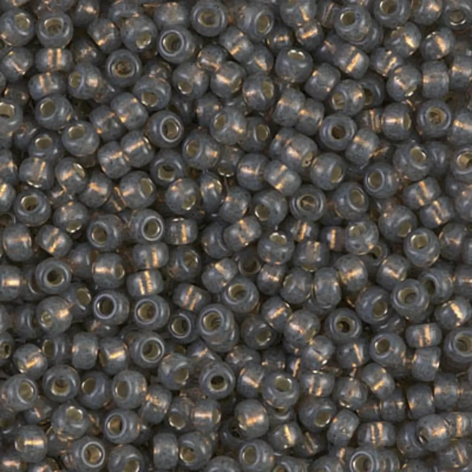 Miyuki 8/0 Seed Beads, 8-0650, Gray Silver Lined Alabaster, 10g - The Argus Collection