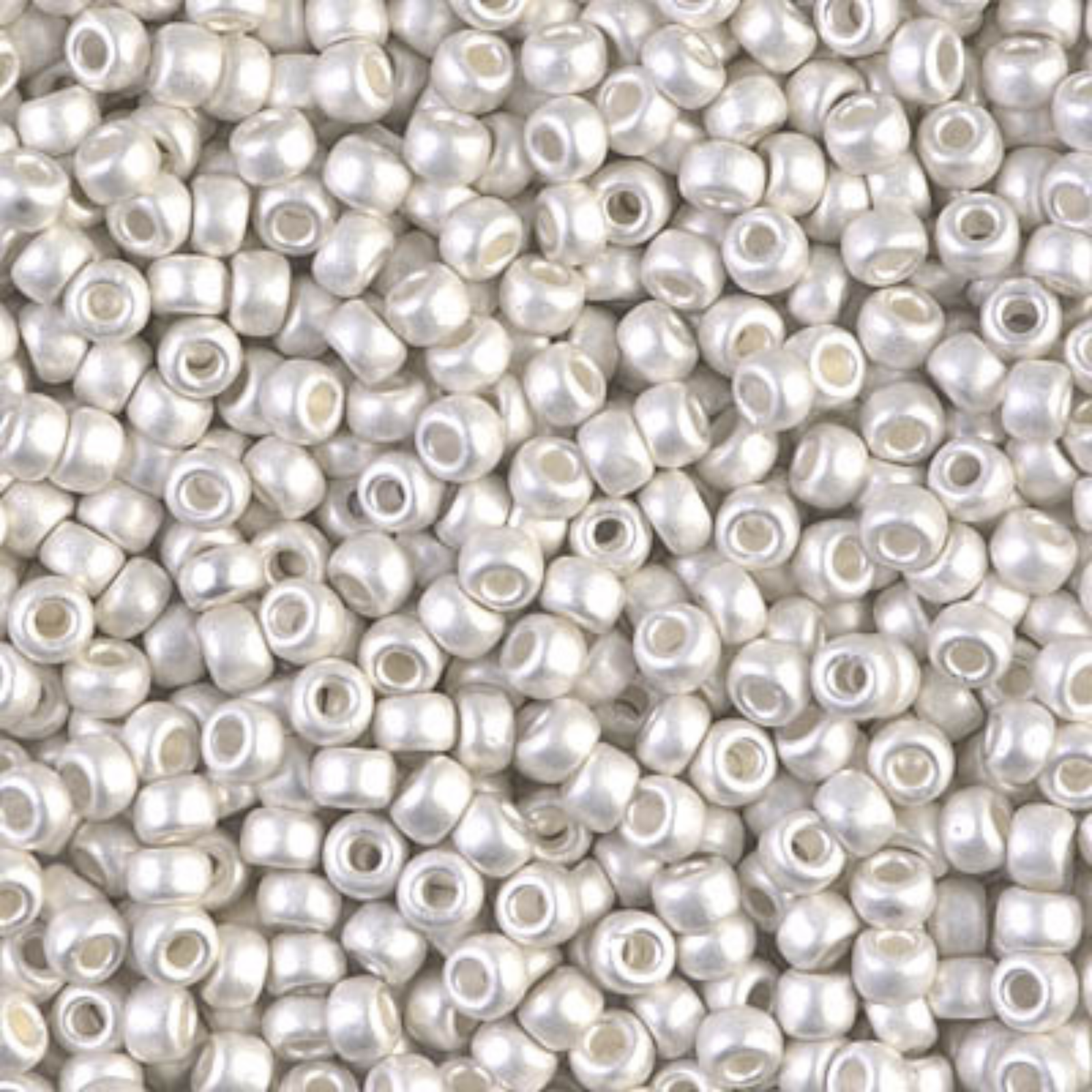 Miyuki 8/0 Seed Beads, 8-961, Sterling Silver Plated Frosted, 5g