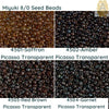 8/0 Miyuki Seedbeads 10 g, in the Picasso Transparent Collection in Saffron, Amber, Red Brown, and Garnet Colors - The Argus Collection