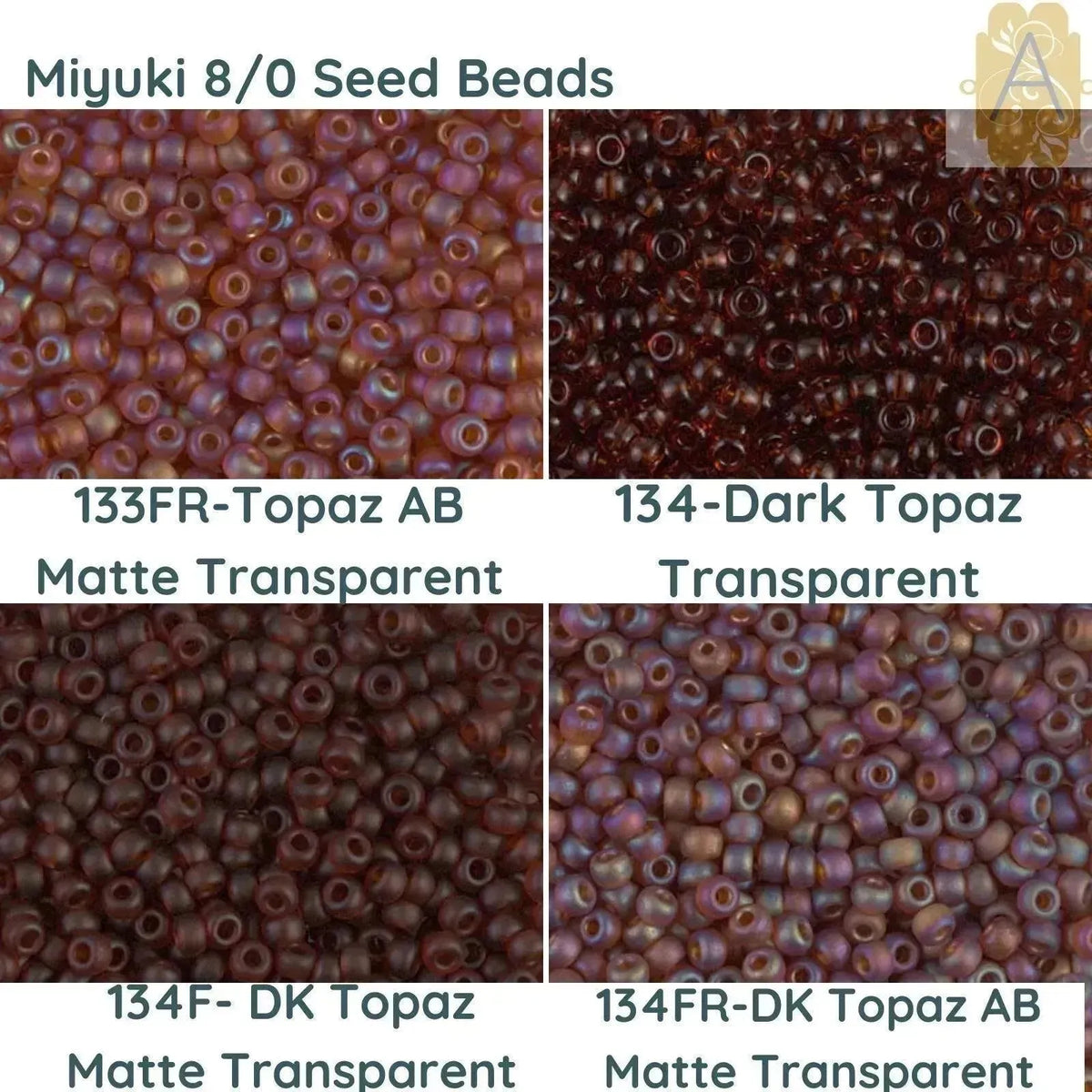 8/0 Miyuki Seed beads 10 g, 133FR, 134, 134F, 134FR - The Argus Collection