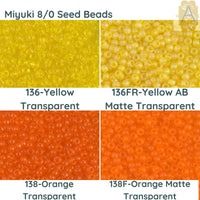 8/0 Miyuki Seed Beads 10g, in 4 Colours - The Argus Collection