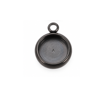 8mm cabochon setting pendant in black finish on white background