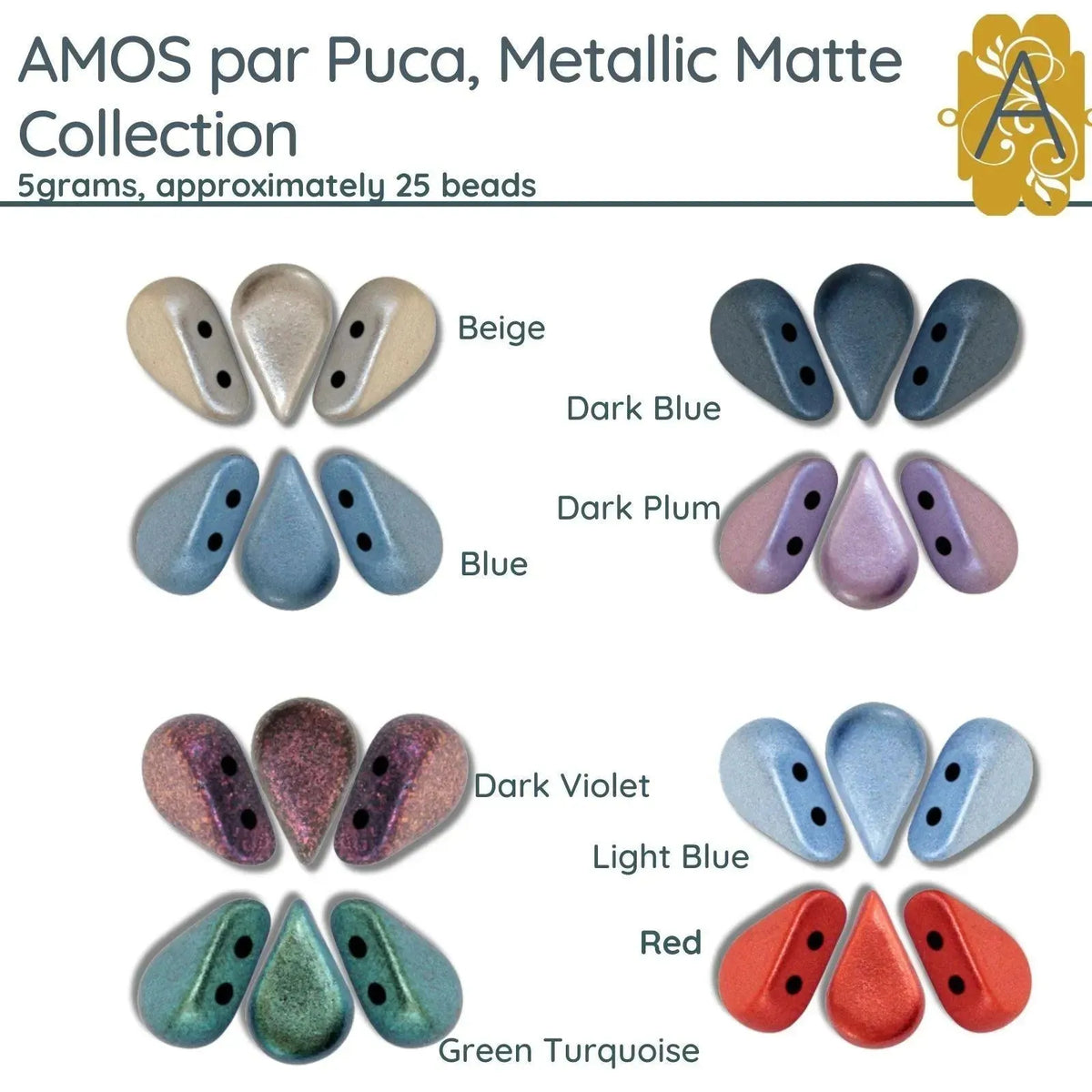 Amos par Puca, 5g, Metallic Collection, 8 Colors - The Argus Collection