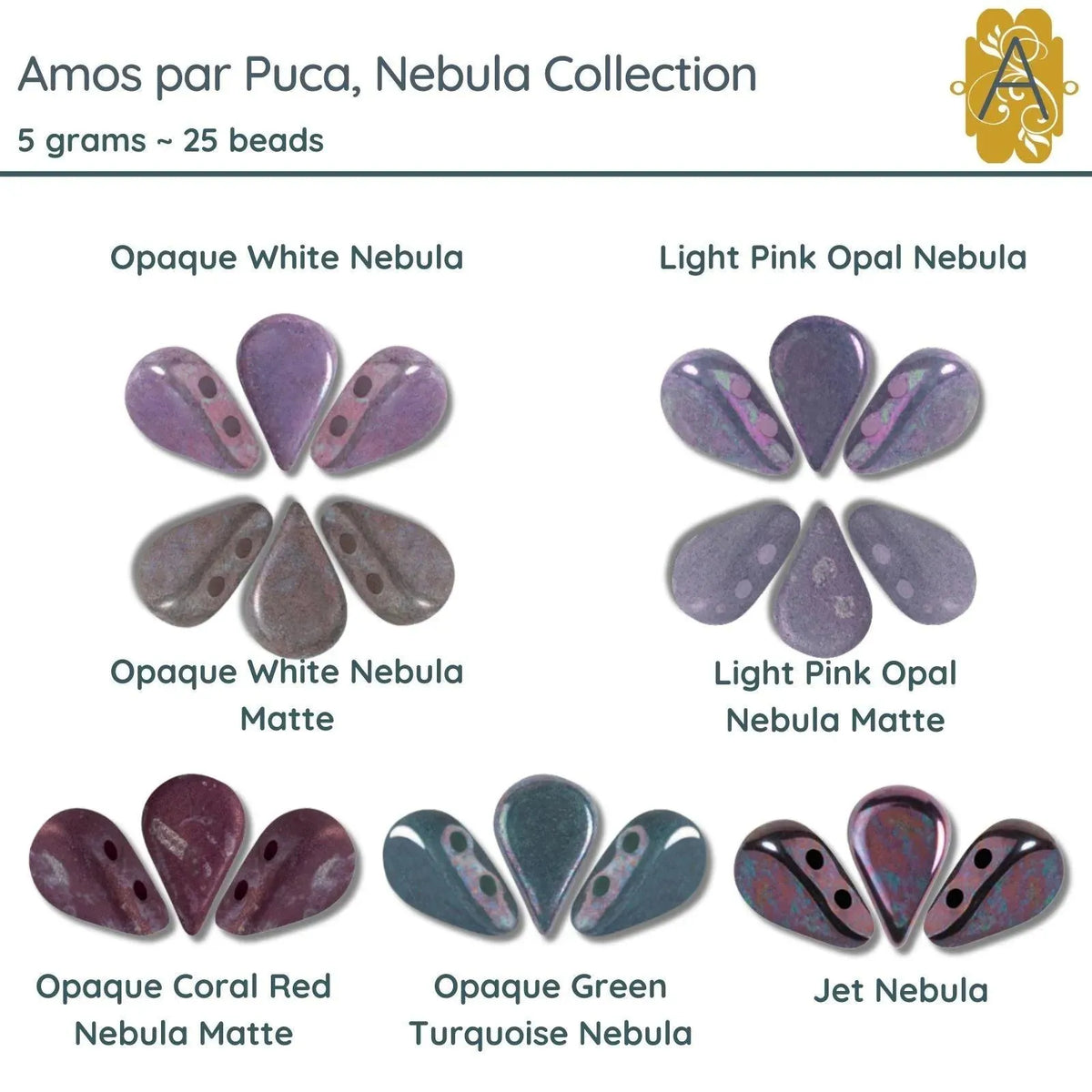 Amos par Puca, 5 grams, Nebula Collection, 7 Colors - The Argus Collection