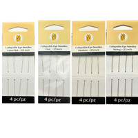 Argus Collapsible Eye Needles, 6.4mm (2.5"), 4 Pack