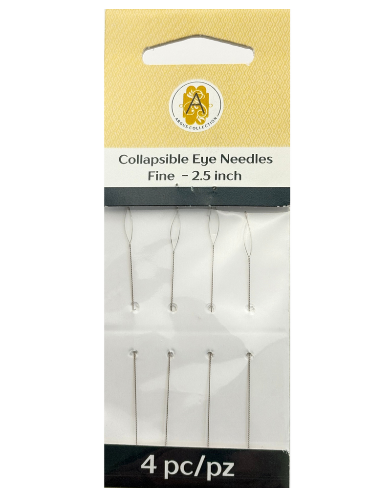 Argus Collapsible Eye Needles, 6.4mm (2.5"), 4 Pack
