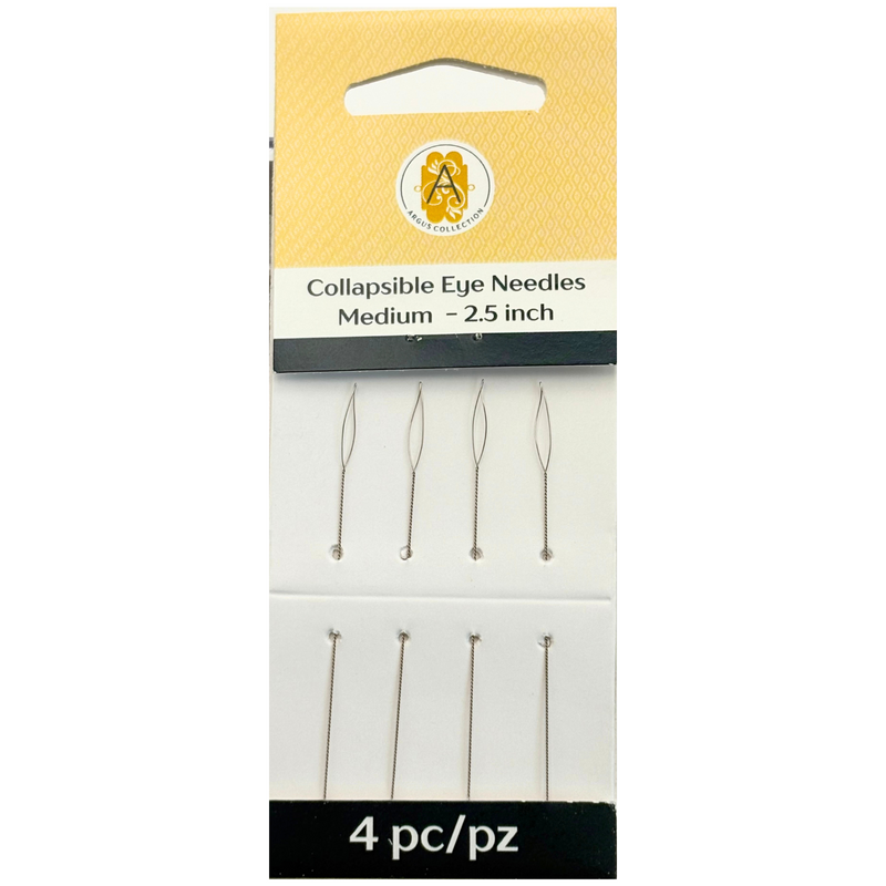 Argus Collapsible Eye Needles, 6.4mm (2.5"), 4 Pack