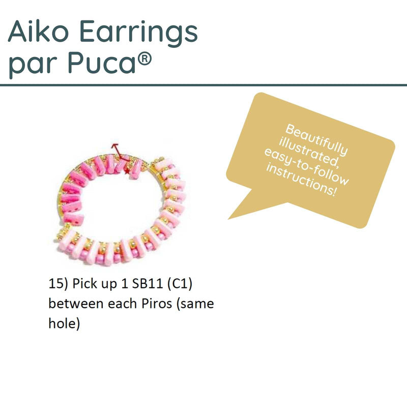 Aiko Earrings Pattern par Puca - The Argus Collection