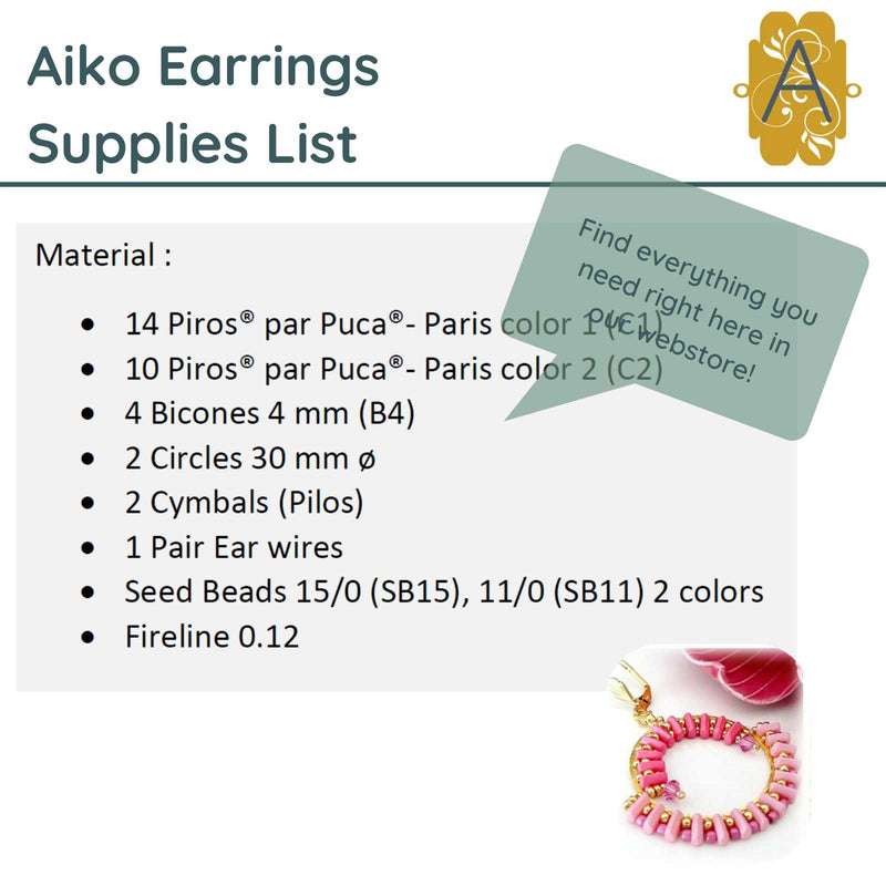 Aiko Earrings Pattern par Puca - The Argus Collection