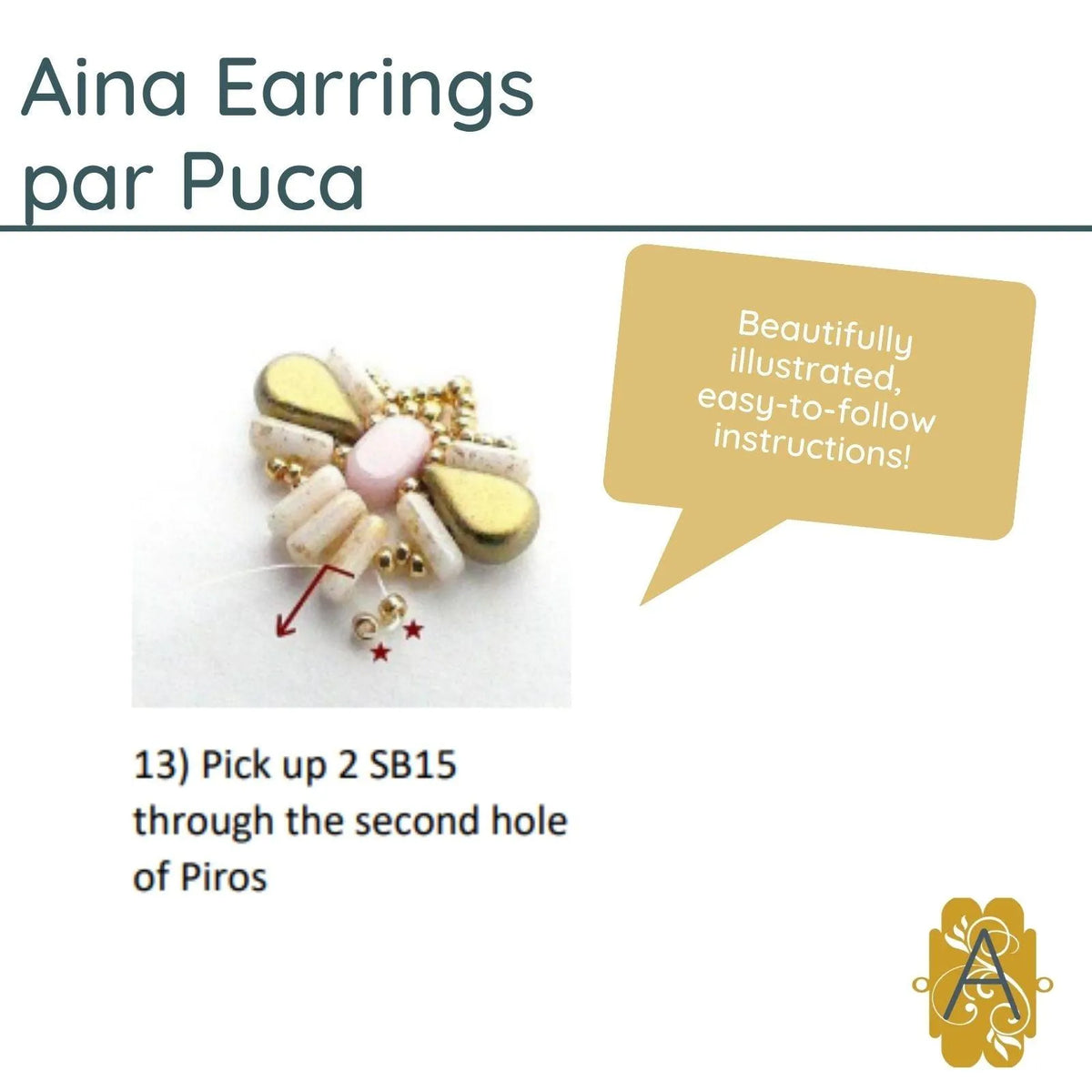 Aina Earrings Pattern Par Puca - The Argus Collection