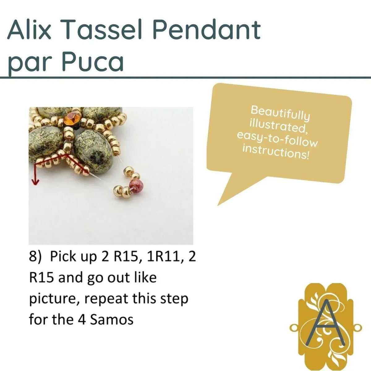 Alix Tassel Necklace Pattern par Puca - The Argus Collection