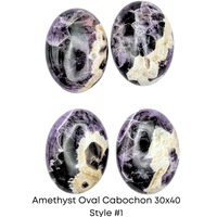 Amethyst Oval Cabochons, 30x40mm