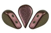 2-Hole Amos beads in Polynesian Copper on a white background. -The Argus Collection