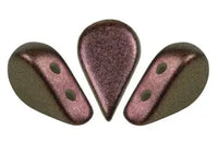 2-Hole Amos beads in Polynesian Copper on a white background. -The Argus Collection