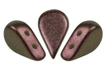 2-Hole Amos beads in Polynesian Copper on a white background. -The Argus Collection