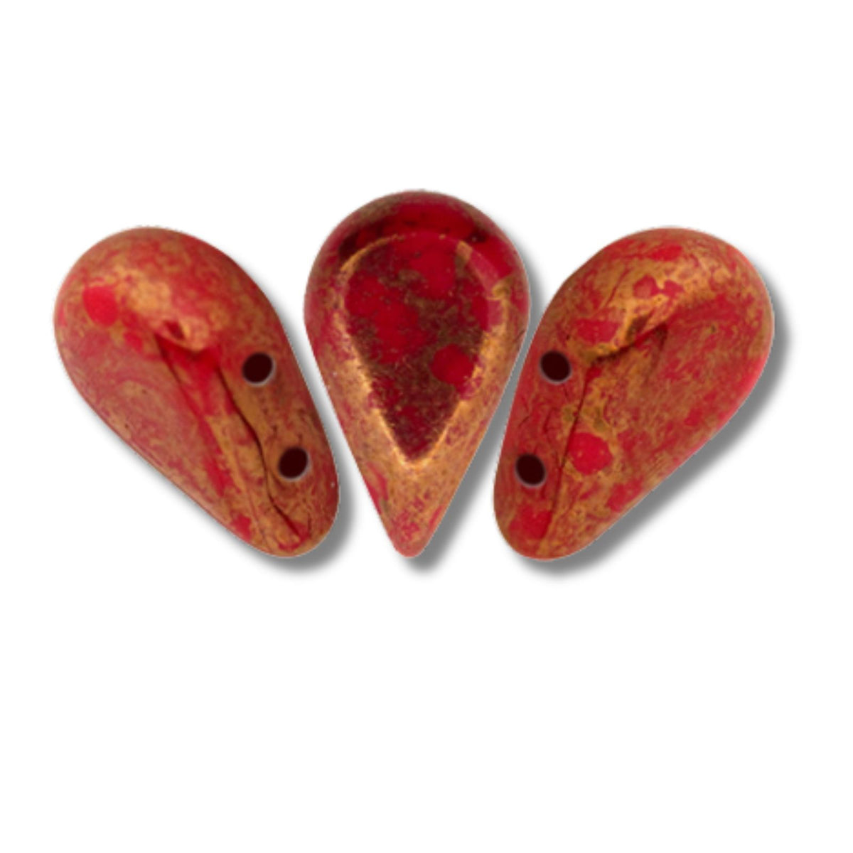 Amos Beads Coral Red Bronze