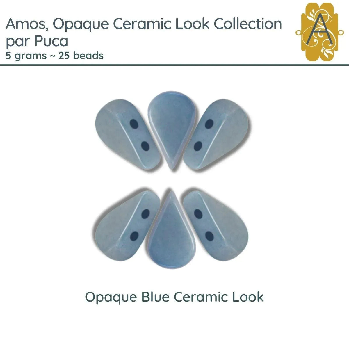 Amos par Puca, 5grams, in an Opaque Blue Ceramic Look - The Argus Collection