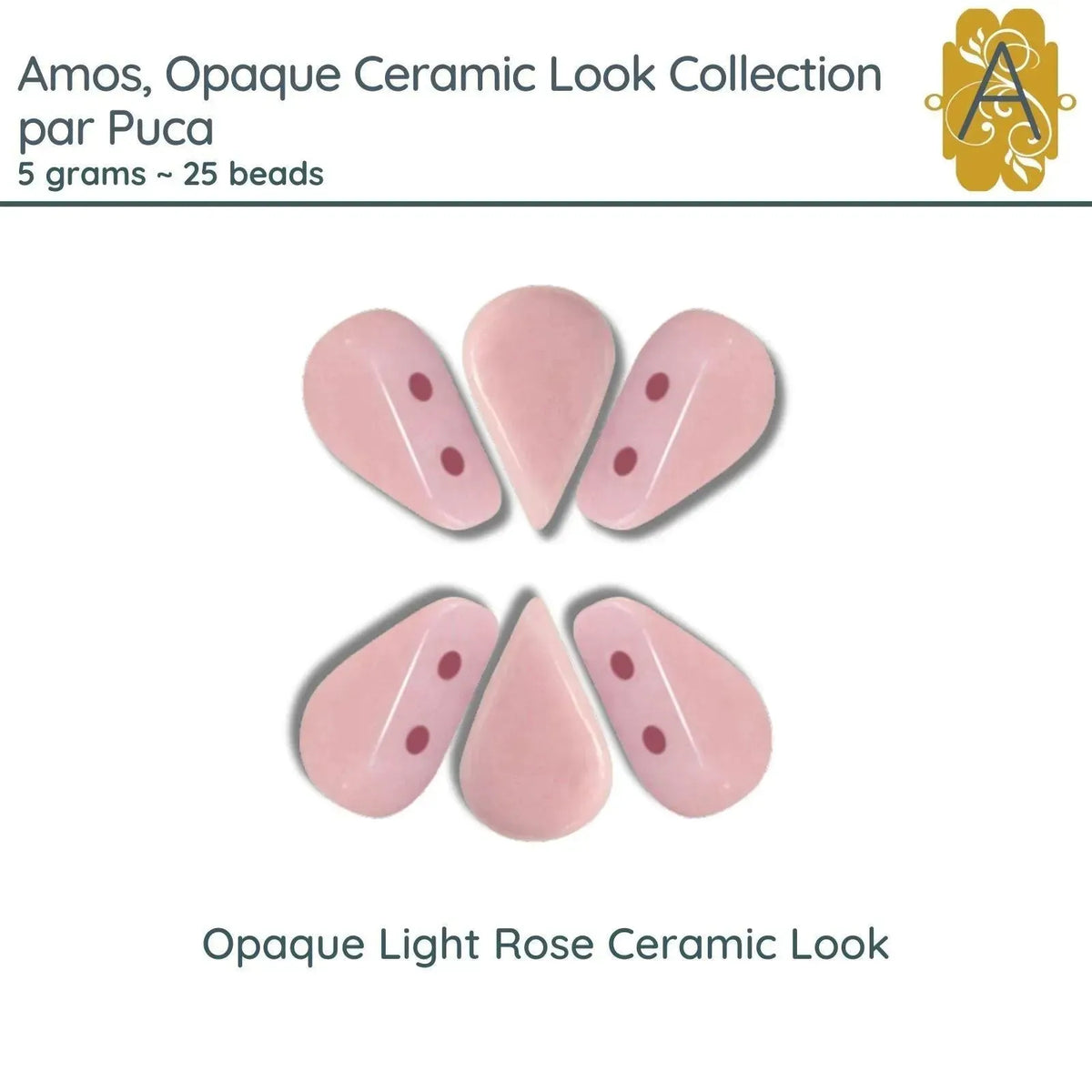 Amos par Puca, 5grams, in an Opaque Light Rose Ceramic Look - The Argus Collection