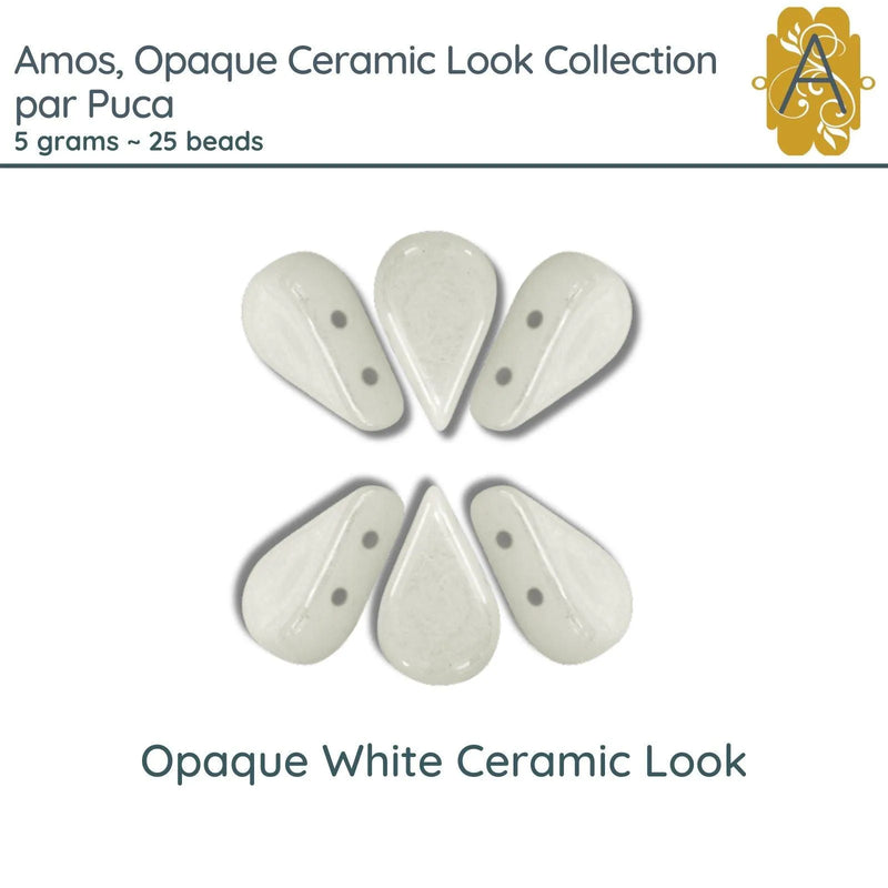 Amos par Puca, 5grams, in an Opaque White Ceramic Look - The Argus Collection