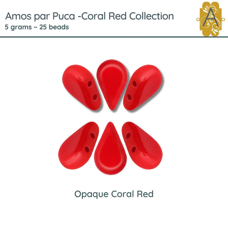 Amos par Puca, 5 grams, in an Opaque Coral Red  - The Argus Collection