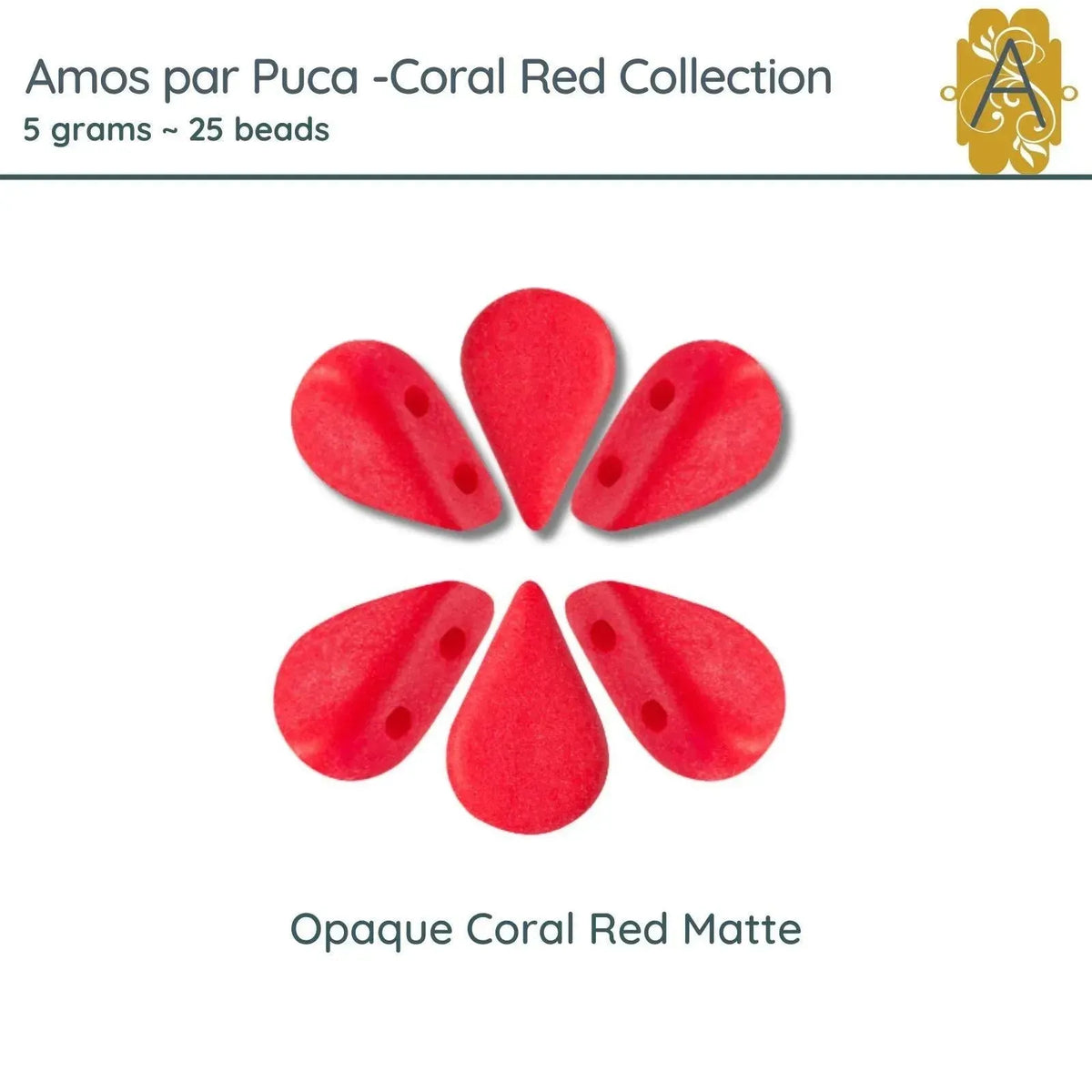 Amos par Puca, 5 grams, in an Opaque Coral Red Matte  - The Argus Collection