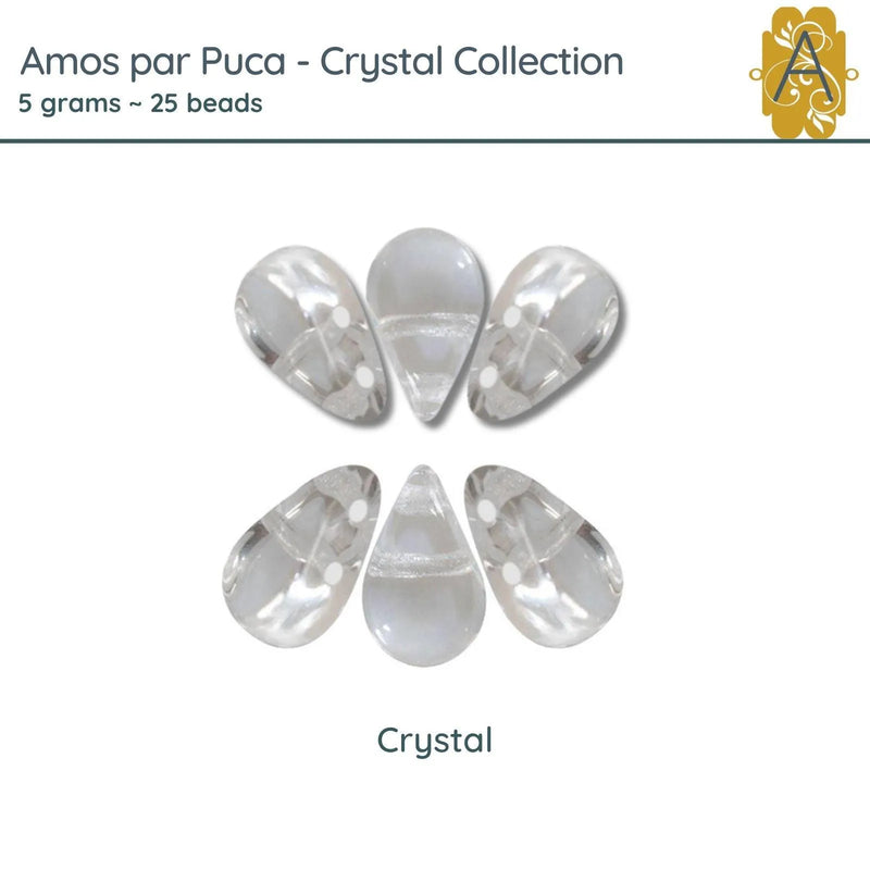 Amos par Puca Beads, 5grams in a Crystal Color - The Argus Collection