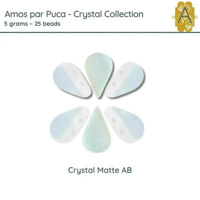 Amos par Puca Beads, 5grams in a Crystal Matte AB Color - The Argus Collection

