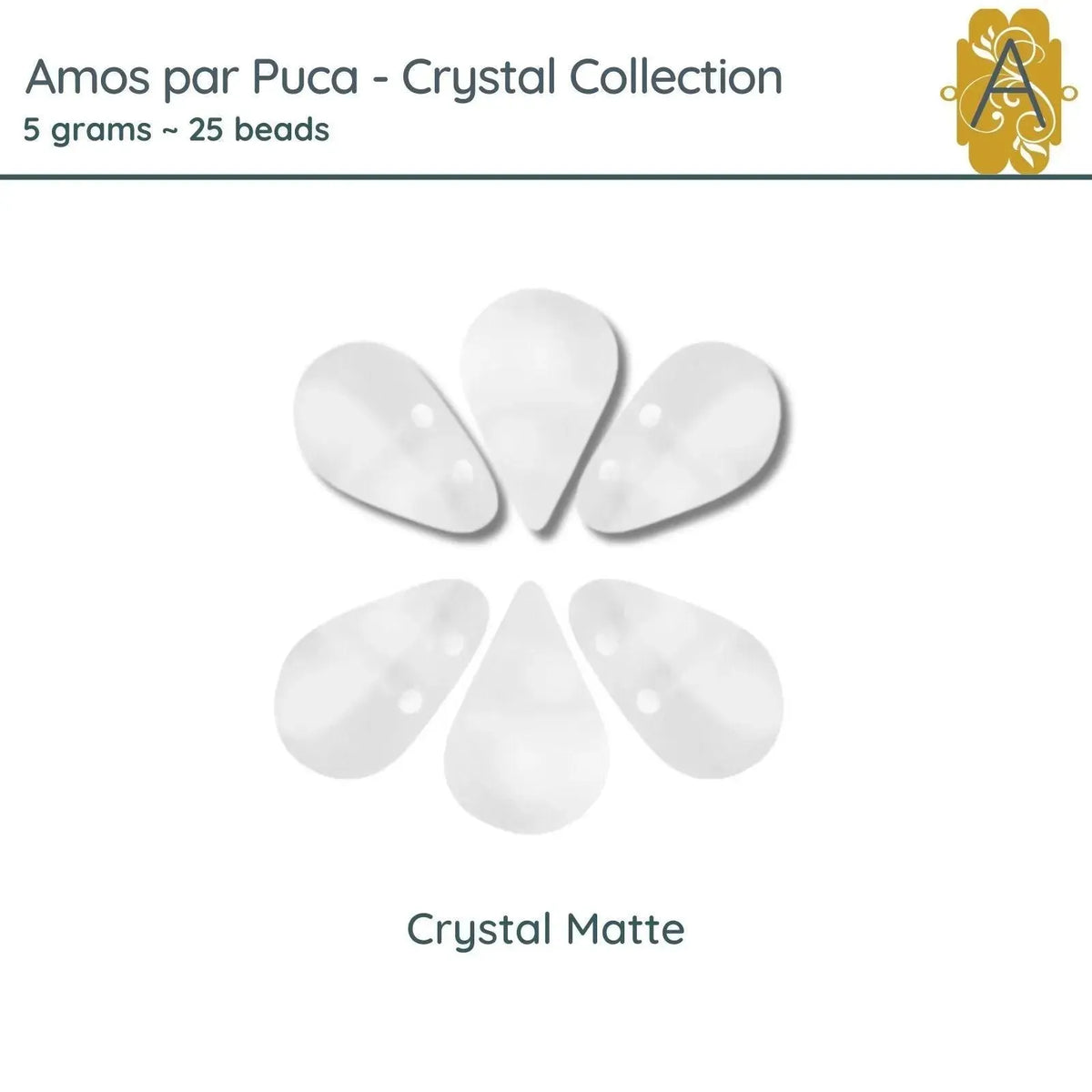 



Information

Name
AmosCrystal
Alt text
Amos par Puca Beads, 5grams in a Crystal  Matte Color - The Argus Collection

