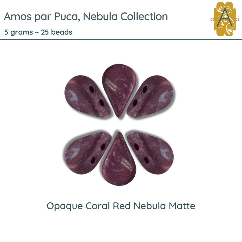 Amos par Puca, 5 grams, in an Opaque Coral Red Nebula Matte Color - The Argus Collection