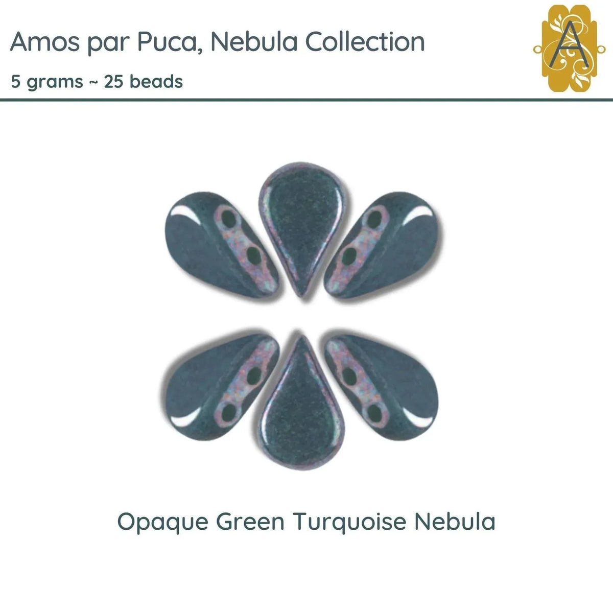 Amos par Puca, 5 grams, in an Opaque Green Turquoise Nebula Color - The Argus Collection