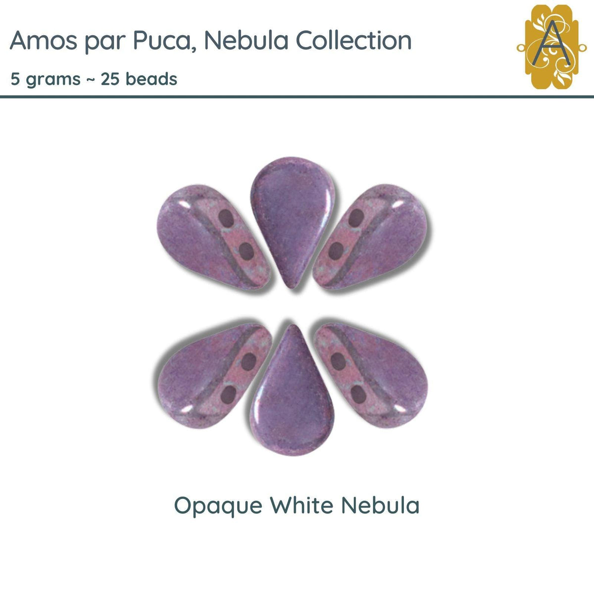 Amos par Puca, 5 grams, in an Opaque White Nebula Color - The Argus Collection