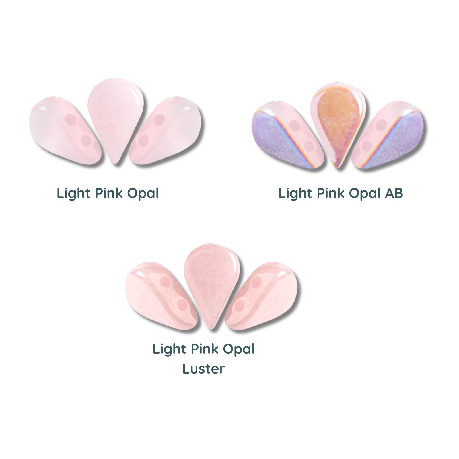 Amos Beads par Puca, Light Pink Opal, 5g & 20g