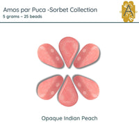 Amos par Puca Beads, 5grams in an Opaque Indian Peach Color - The Argus Collection