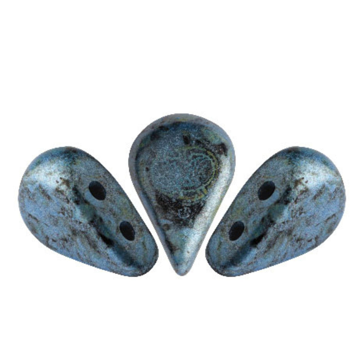 Amos Beads Metallic Matte Blue Spotted