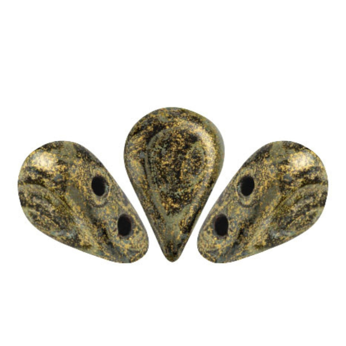 Amos Beads Metallic Matte Old Gold Spotted