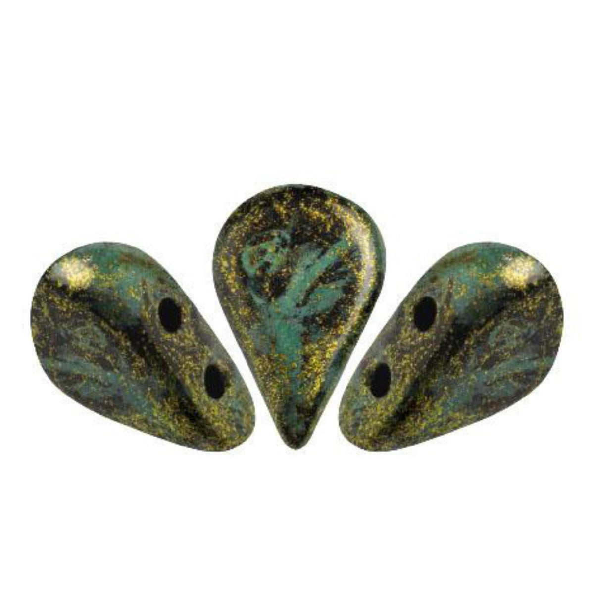 Amos Beads Metallic Matte Green Spotted