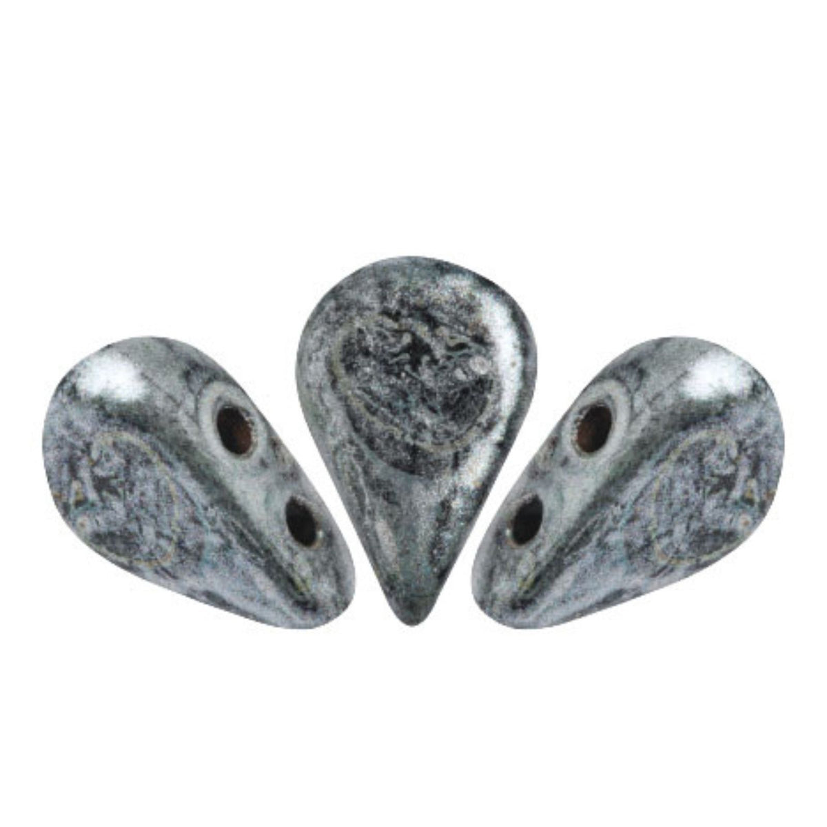 Amos Beads Metallic Matte Old Silver Spotted