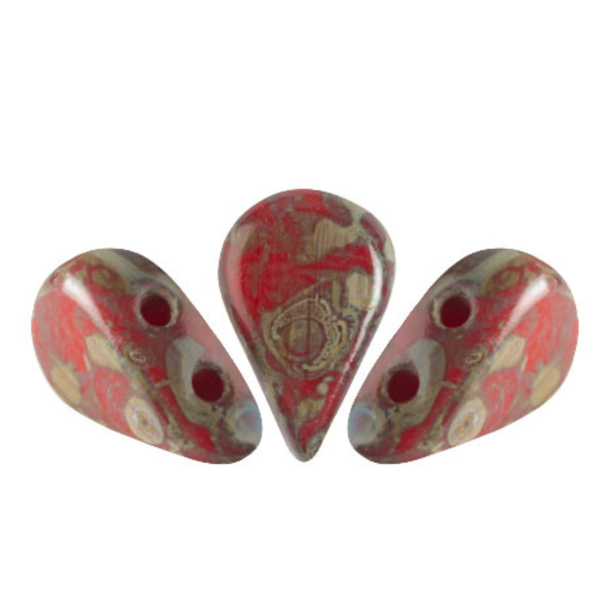 Amos Beads Coral Red Travertine