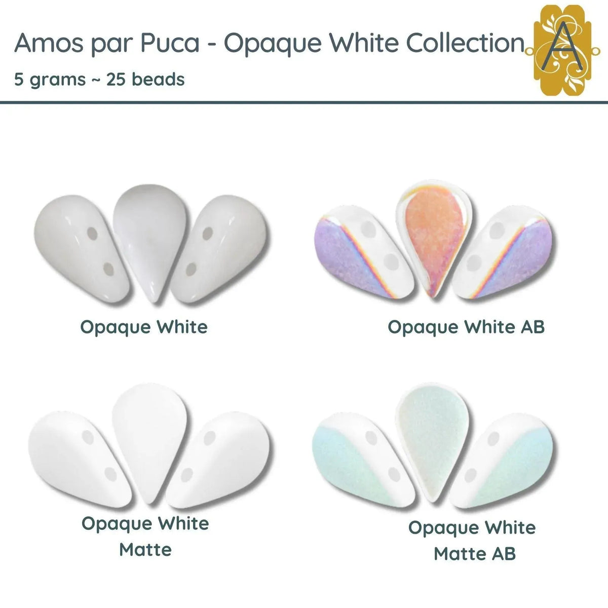 Amos par Puca, 5g, Opaque White Collection, 4 Finishes - The Argus Collection