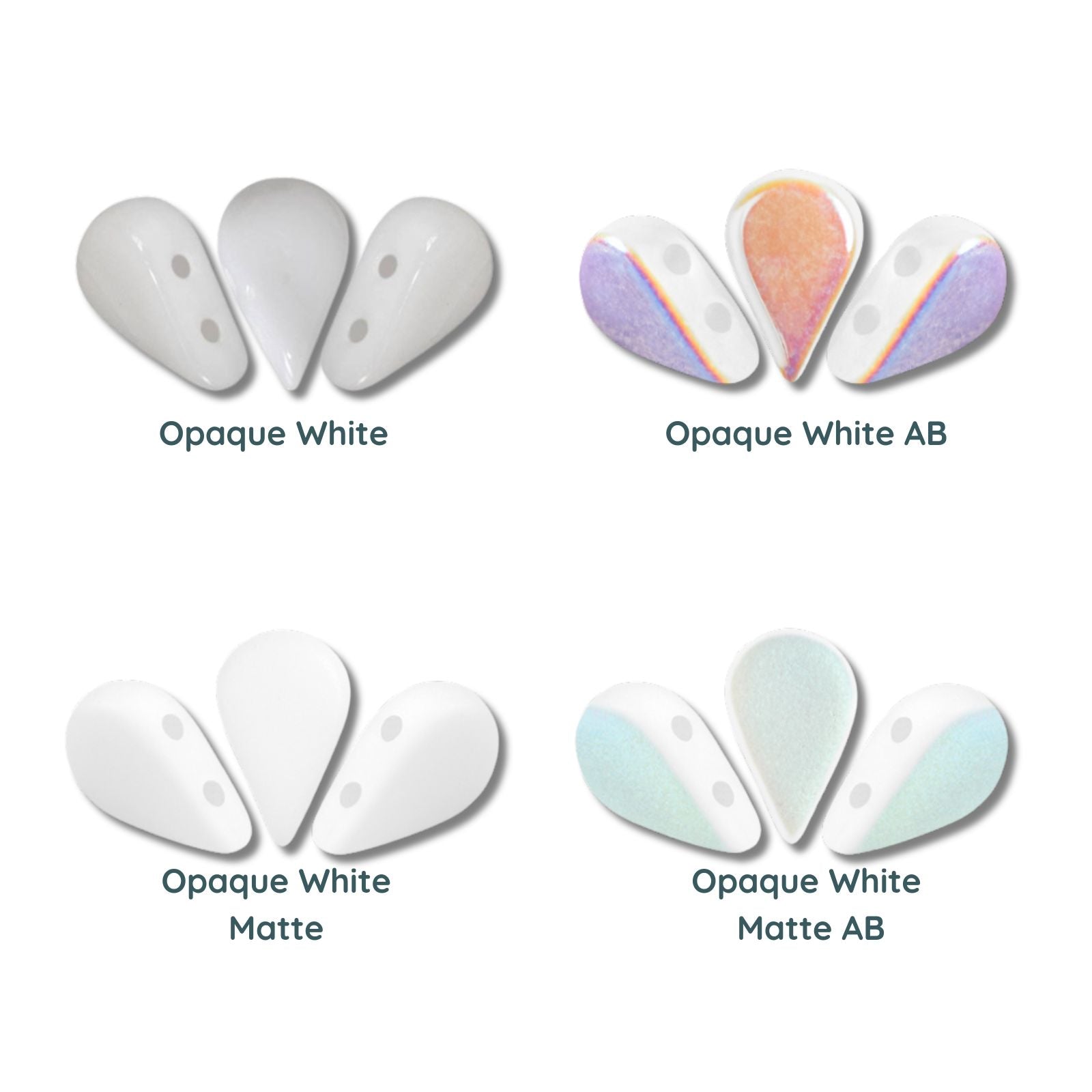 Amos Beads par Puca, Opaque White, 5g & 20g