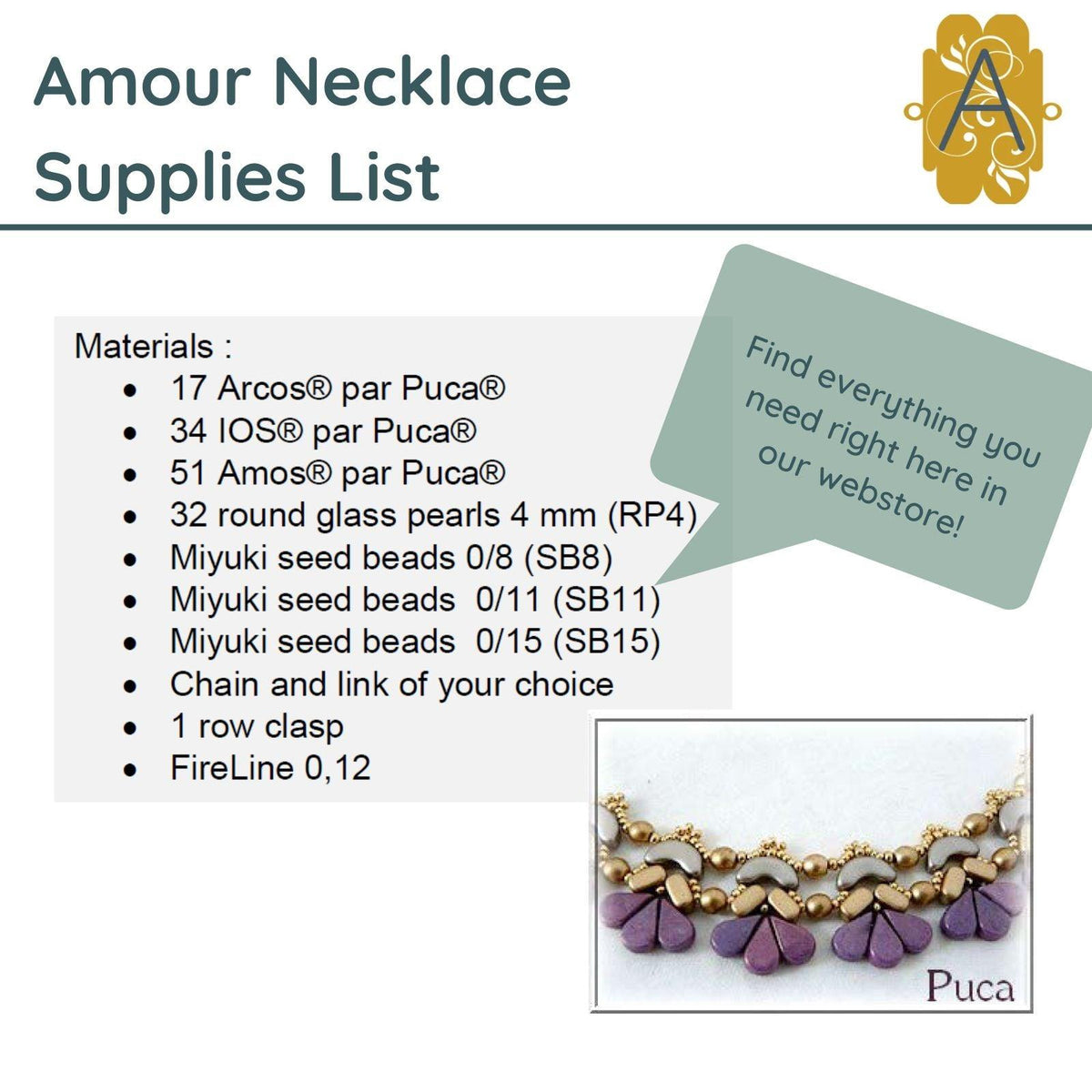 Amour Necklace Pattern Par Puca - The Argus Collection