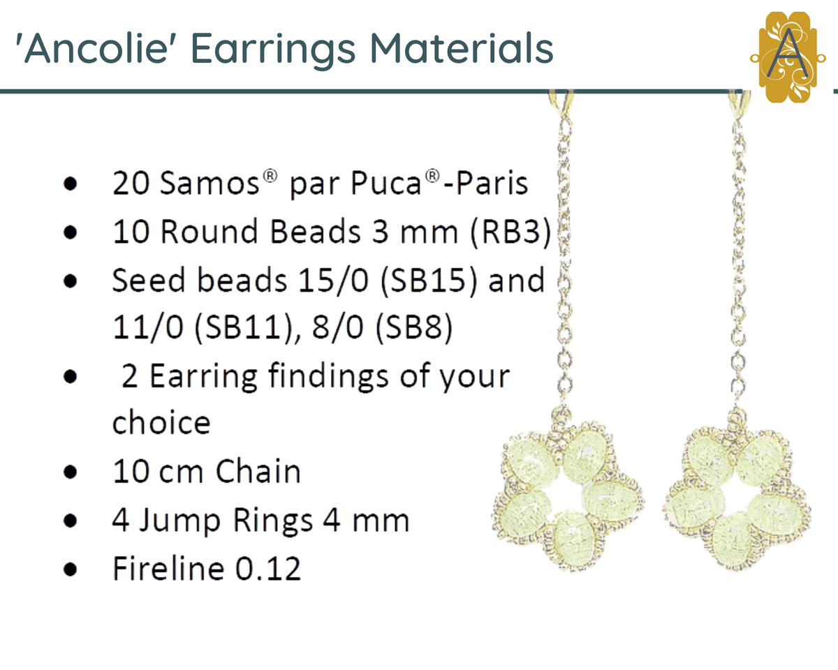 Ancolie Earrings Pattern par Puca - The Argus Collection